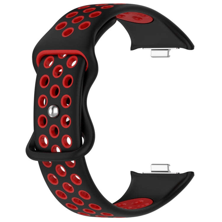 For Xiaomi Smart Band 9 Pro / 8 Pro Dual Color Butterfly Buckle Silicone Watch Band(Black Red)