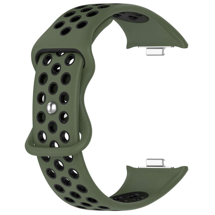 For Xiaomi Smart Band 9 Pro / 8 Pro Dual Color Butterfly Buckle Silicone Watch Band(Olive Green B...