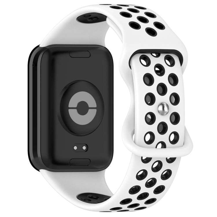 For Xiaomi Smart Band 9 Pro / 8 Pro Dual Color Butterfly Buckle Silicone Watch Band(White Black)