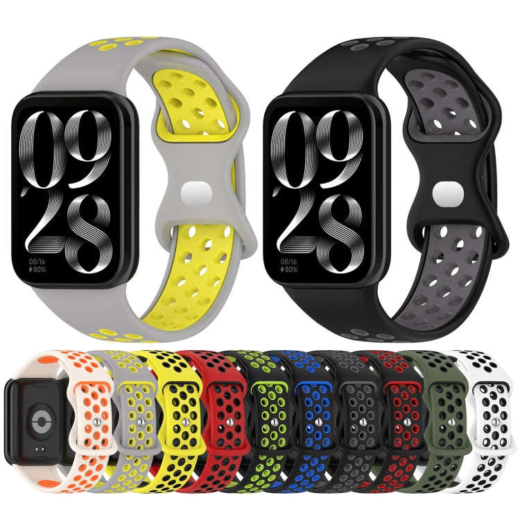 For Xiaomi Smart Band 9 Pro / 8 Pro Dual Color Butterfly Buckle Silicone Watch Band(Olive Green B...