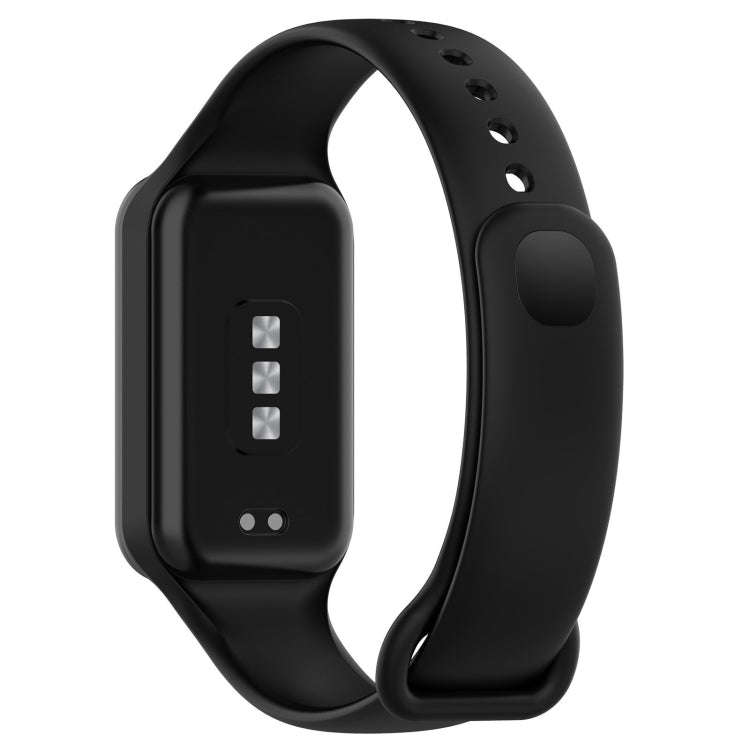 For Xiaomi Mi Band 8 Active Solid Color Integrated Silicone Watch Band(Black)