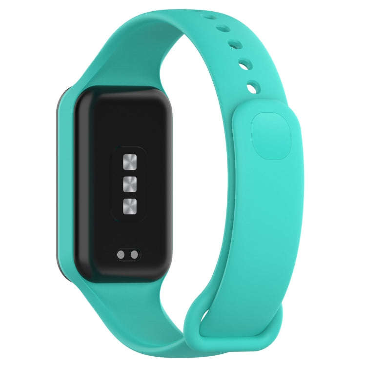 For Xiaomi Mi Band 8 Active Solid Color Integrated Silicone Watch Band(Teal Green)