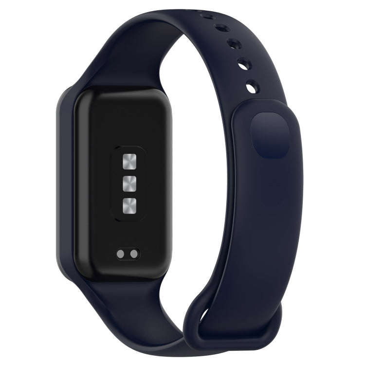 For Xiaomi Mi Band 8 Active Solid Color Integrated Silicone Watch Band(Dark Blue)