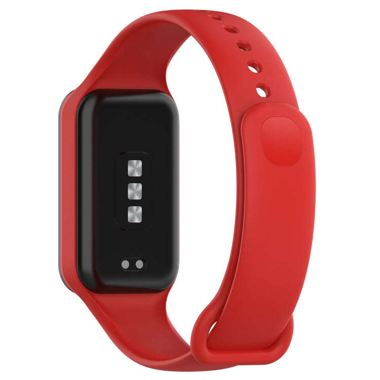 For Xiaomi Mi Band 8 Active Solid Color Integrated Silicone Watch Band(Red)