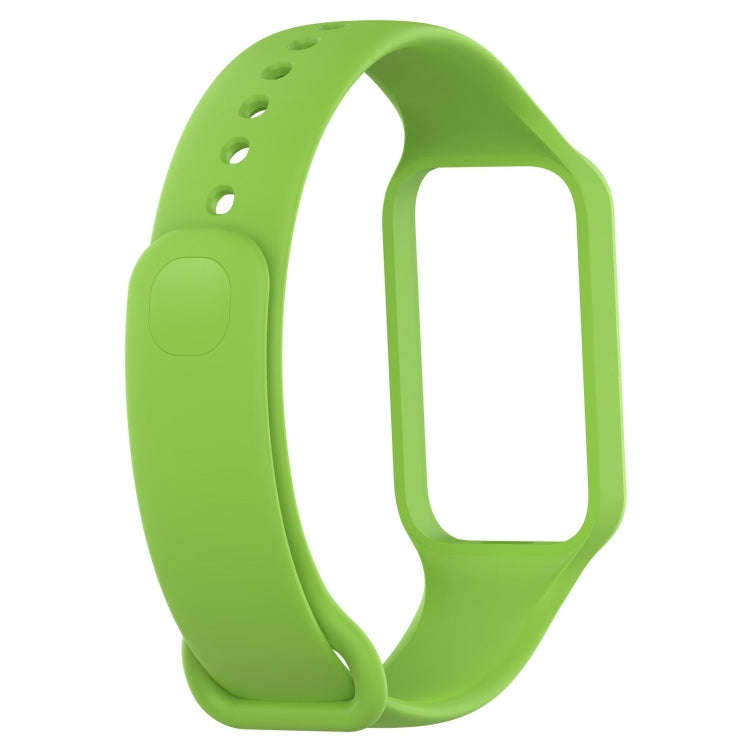 For Xiaomi Mi Band 8 Active Solid Color Integrated Silicone Watch Band(Green)