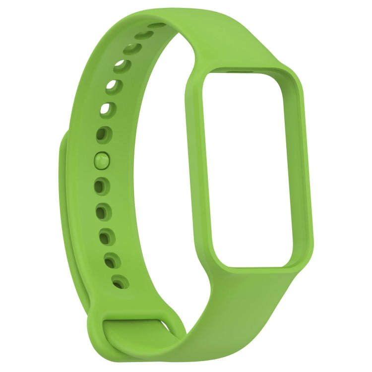 For Xiaomi Mi Band 8 Active Solid Color Integrated Silicone Watch Band(Green)