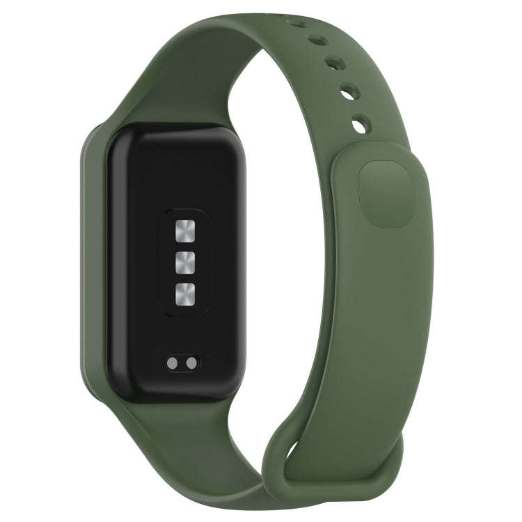 For Xiaomi Mi Band 8 Active Solid Color Integrated Silicone Watch Band(Army Green)