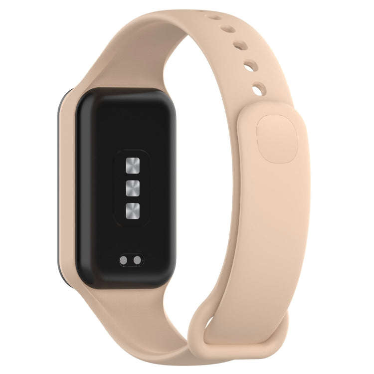 For Xiaomi Mi Band 8 Active Solid Color Integrated Silicone Watch Band(Pink)