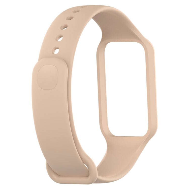 For Xiaomi Mi Band 8 Active Solid Color Integrated Silicone Watch Band(Pink)