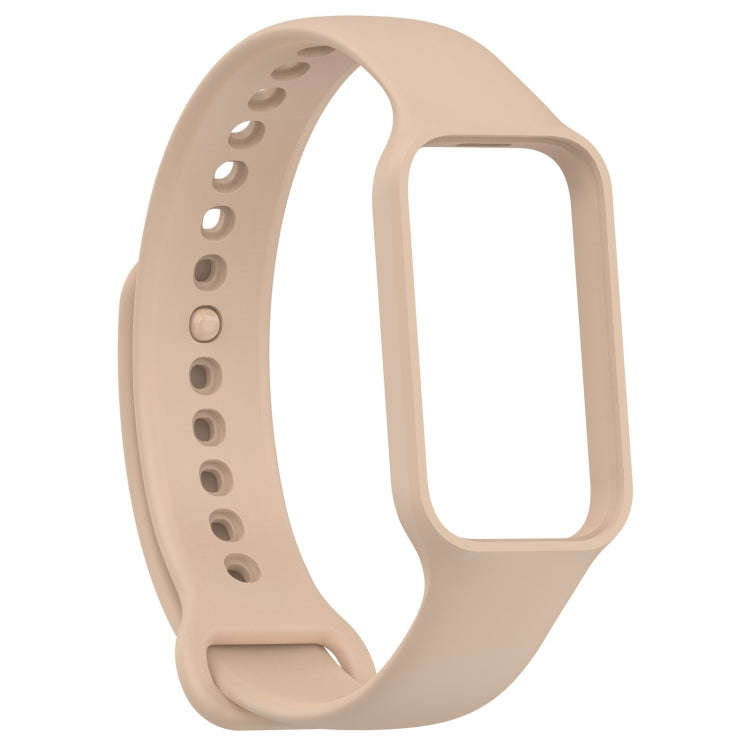 For Xiaomi Mi Band 8 Active Solid Color Integrated Silicone Watch Band(Pink)