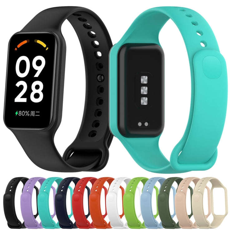 For Xiaomi Mi Band 8 Active Solid Color Integrated Silicone Watch Band(Red)