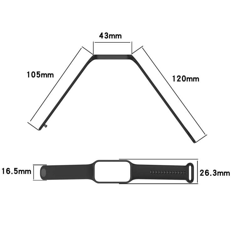 For Xiaomi Mi Band 8 Active Solid Color Integrated Silicone Watch Band(Red)