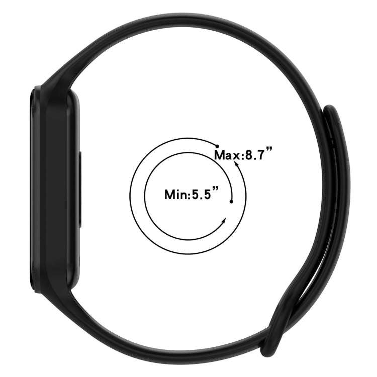 For Xiaomi Mi Band 8 Active Solid Color Integrated Silicone Watch Band(Red)