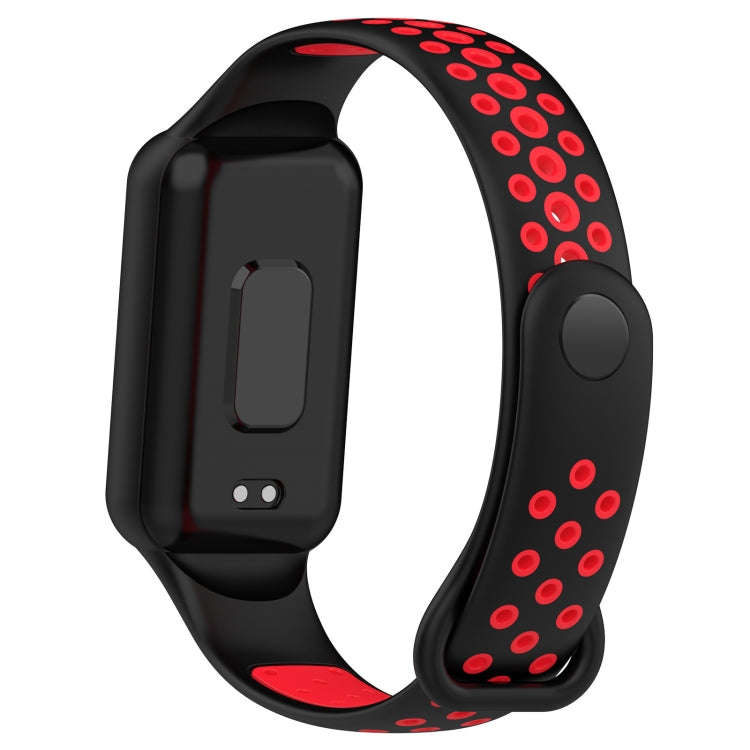 For Xiaomi Smart Band 8 Active Dual Color Breathable Sports Silicone Watch Band(Black Red)