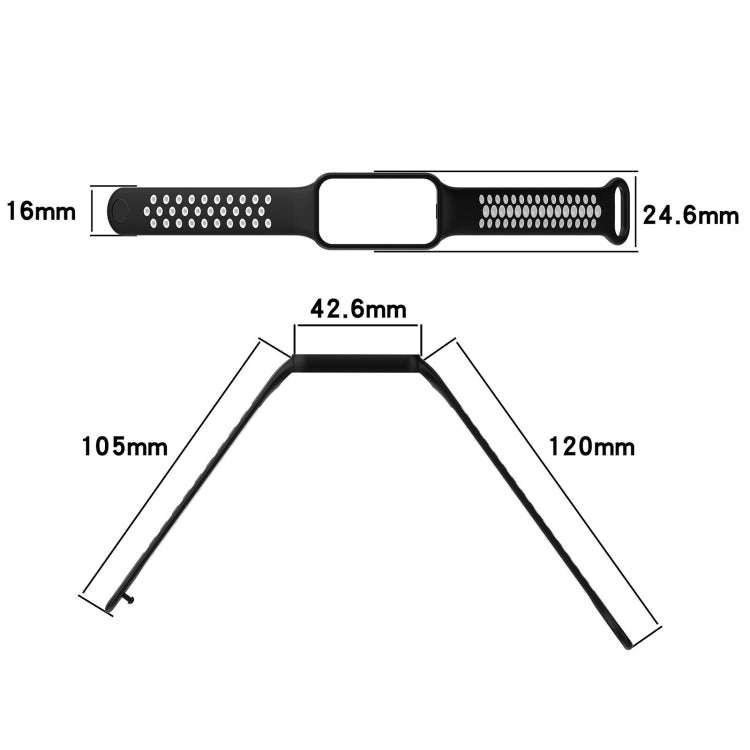 For Xiaomi Smart Band 8 Active Dual Color Breathable Sports Silicone Watch Band(Black Red)