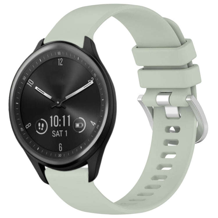 For Garmin Vivomove Sport Liquid Glossy Silver Buckle Silicone Watch Band(Green)