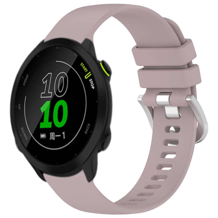 For Garmin Forerunner 158 / 55 Liquid Glossy Silver Buckle Silicone Watch Band(Purple)