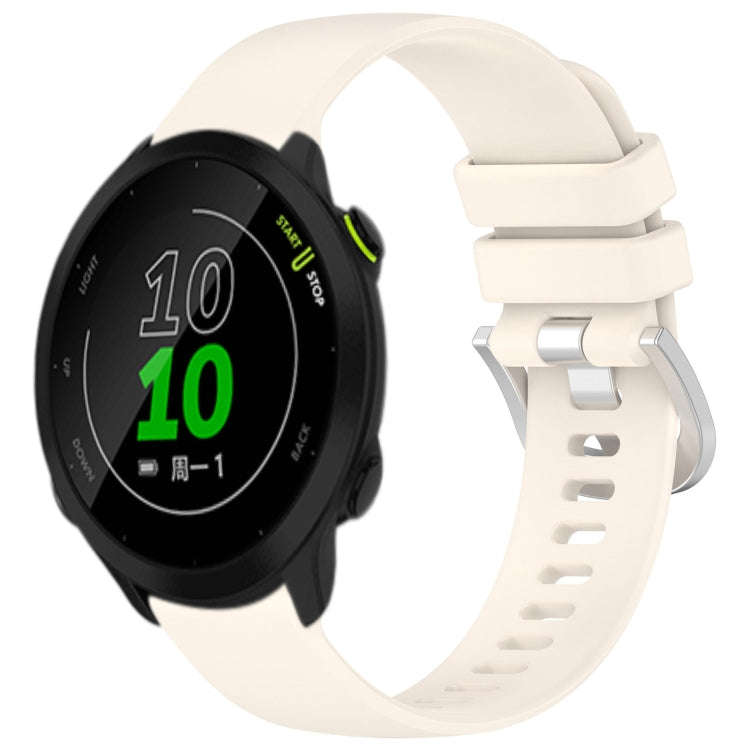 For Garmin Forerunner 158 / 55 Liquid Glossy Silver Buckle Silicone Watch Band(Starlight)