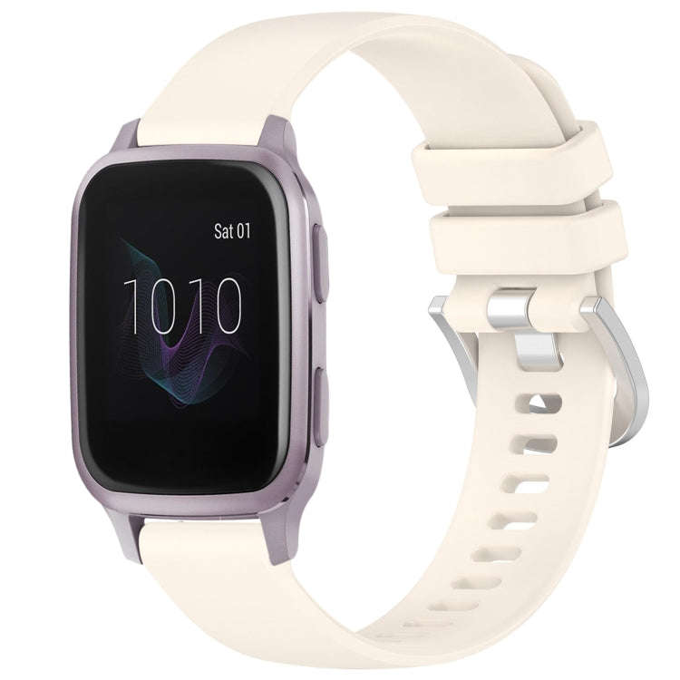 For Garmin Venu / Venu SQ Liquid Glossy Silver Buckle Silicone Watch Band(Starlight)