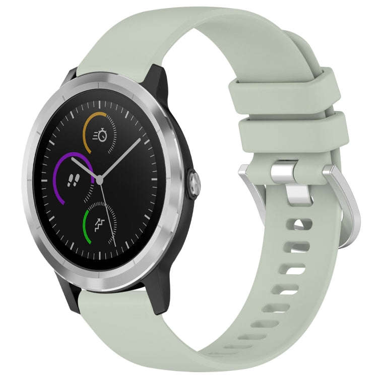 For Garmin Vivomove3 / Garminmove3 Liquid Glossy Silver Buckle Silicone Watch Band(Green)