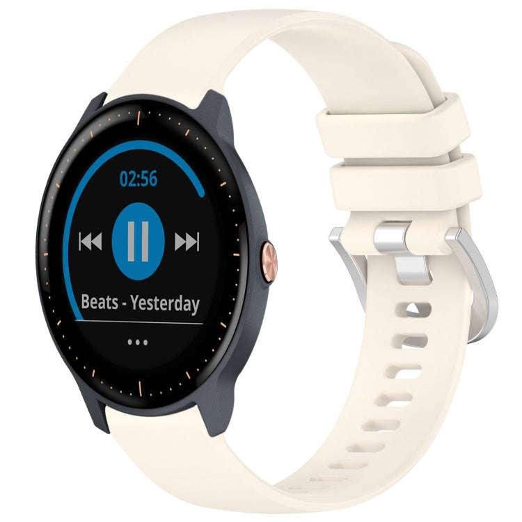 For Garmin Vivoactive3 / 3 Music Liquid Glossy Silver Buckle Silicone Watch Band(Starlight)