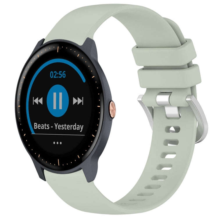 For Garmin Vivoactive3 / 3 Music Liquid Glossy Silver Buckle Silicone Watch Band(Green)