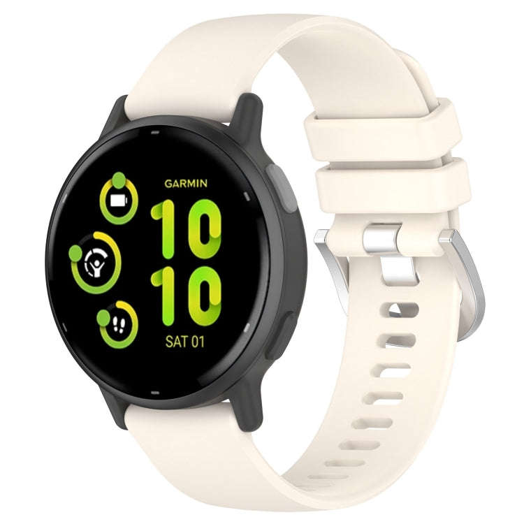 For Garmin Forerunner245 / 245 Music Liquid Glossy Silver Buckle Silicone Watch Band(Starlight)