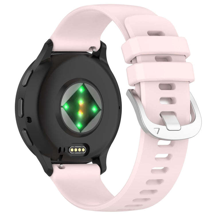For Garmin Venu 3S Liquid Glossy Silver Buckle Silicone Watch Band(Pink)