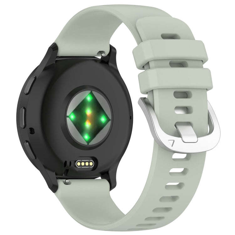 For Garmin Venu 3S Liquid Glossy Silver Buckle Silicone Watch Band(Green)
