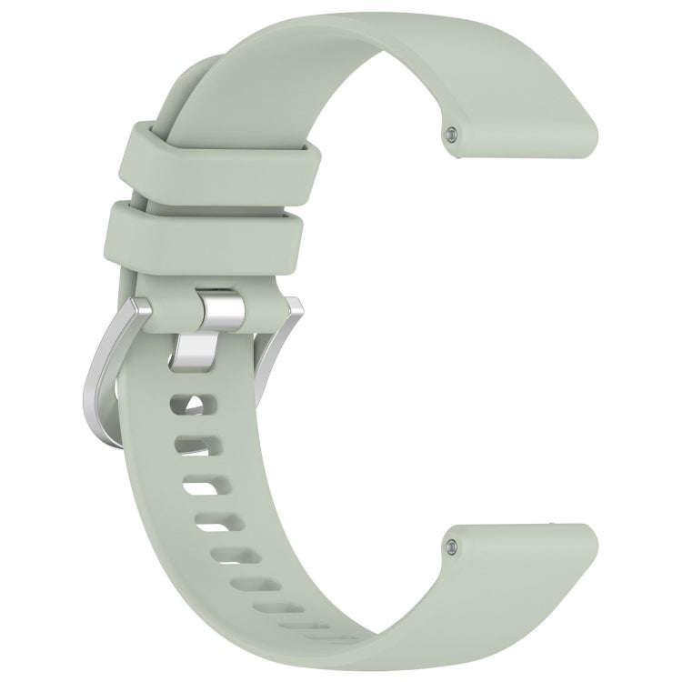 For Garmin Venu 3S Liquid Glossy Silver Buckle Silicone Watch Band(Green)