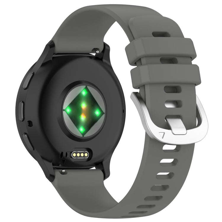 For Garmin Forerunner 265S Liquid Glossy Silver Buckle Silicone Watch Band(Gray)