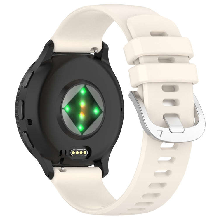 For Garmin Venu 2S Liquid Glossy Silver Buckle Silicone Watch Band(Stralight)