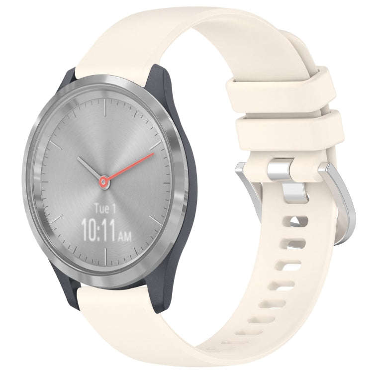 For Garmin Vivomove 3S Liquid Glossy Silver Buckle Silicone Watch Band(Stralight)