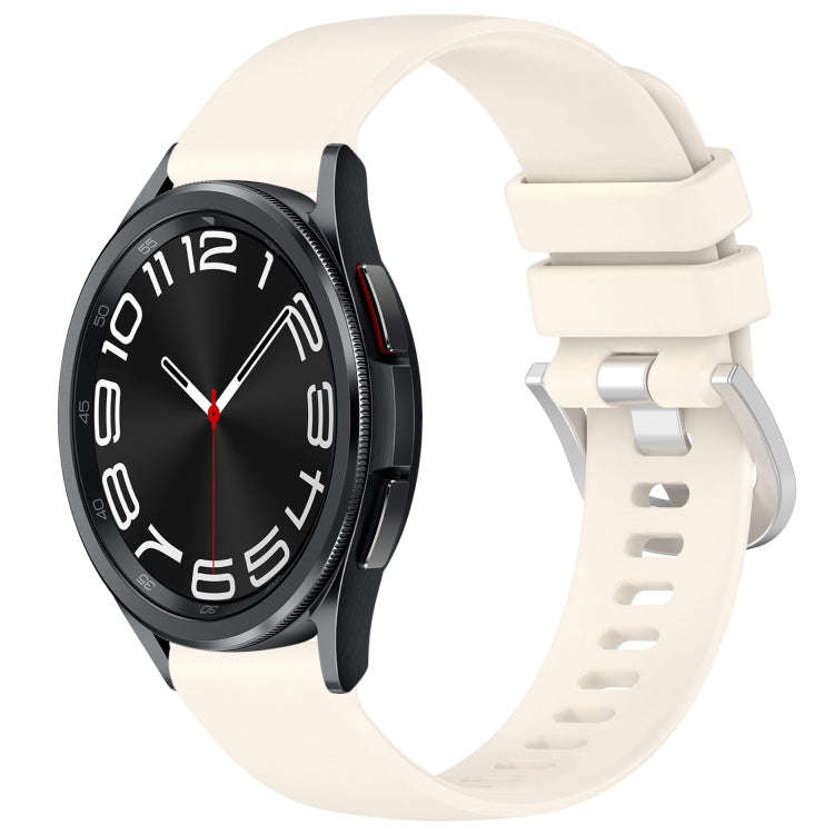 For Samsung Galaxy 6 / 6 Classic Liquid Glossy Silver Buckle Silicone Watch Band(Stralight)