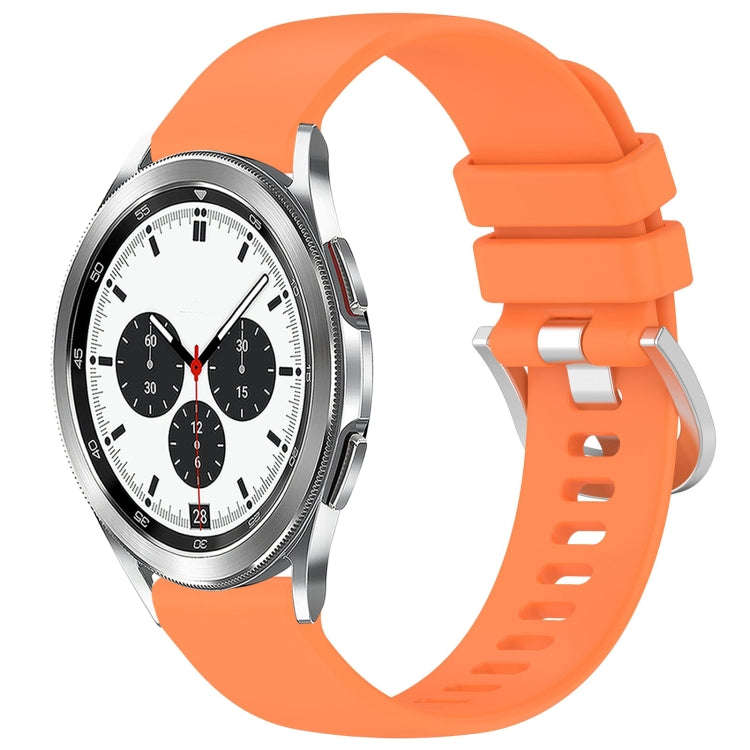 For Samsung Galaxy 4 / 4 Classic Liquid Glossy Silver Buckle Silicone Watch Band(Orange)