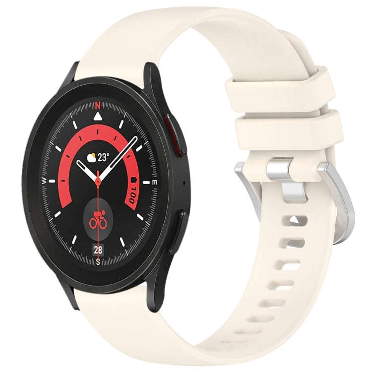 For Samsung Galaxy 5 / 5 Pro Liquid Glossy Silver Buckle Silicone Watch Band(Stralight)