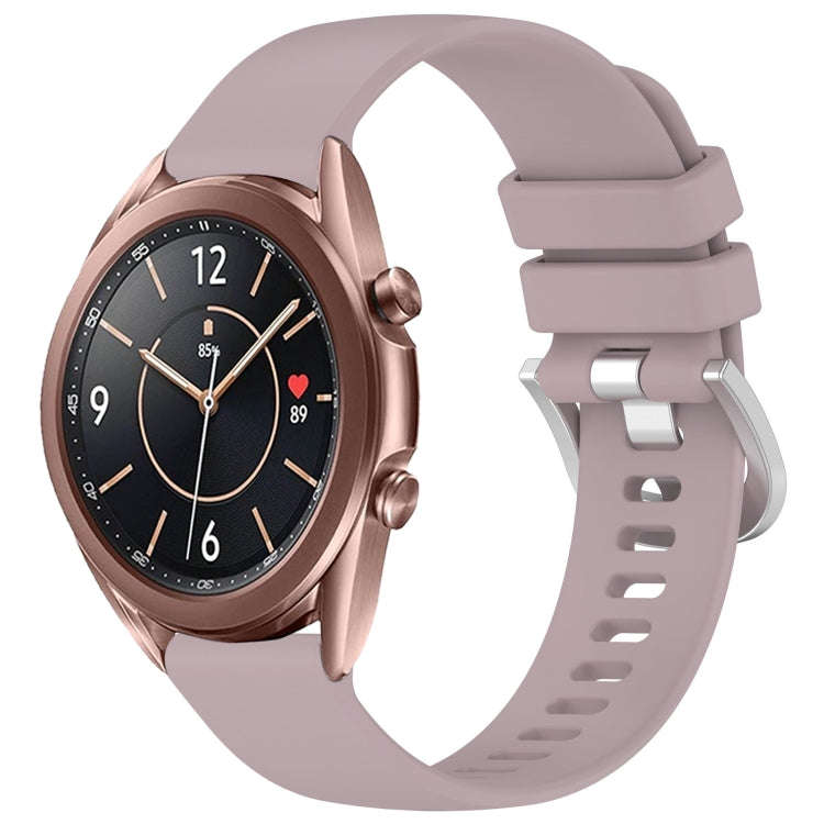 For Samsung Galaxy Watch 3 41mm Liquid Glossy Silver Buckle Silicone Watch Band(Purple)