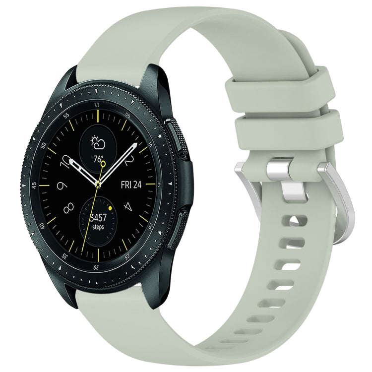 For Samsung Galaxy Watch 42mm Liquid Glossy Silver Buckle Silicone Watch Band(Green)