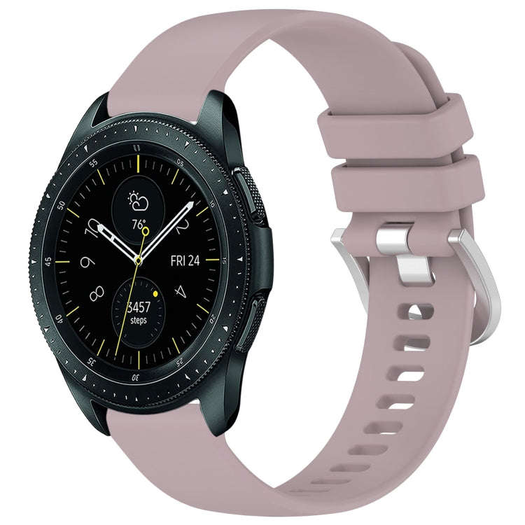 For Samsung Galaxy Watch 42mm Liquid Glossy Silver Buckle Silicone Watch Band(Purple)