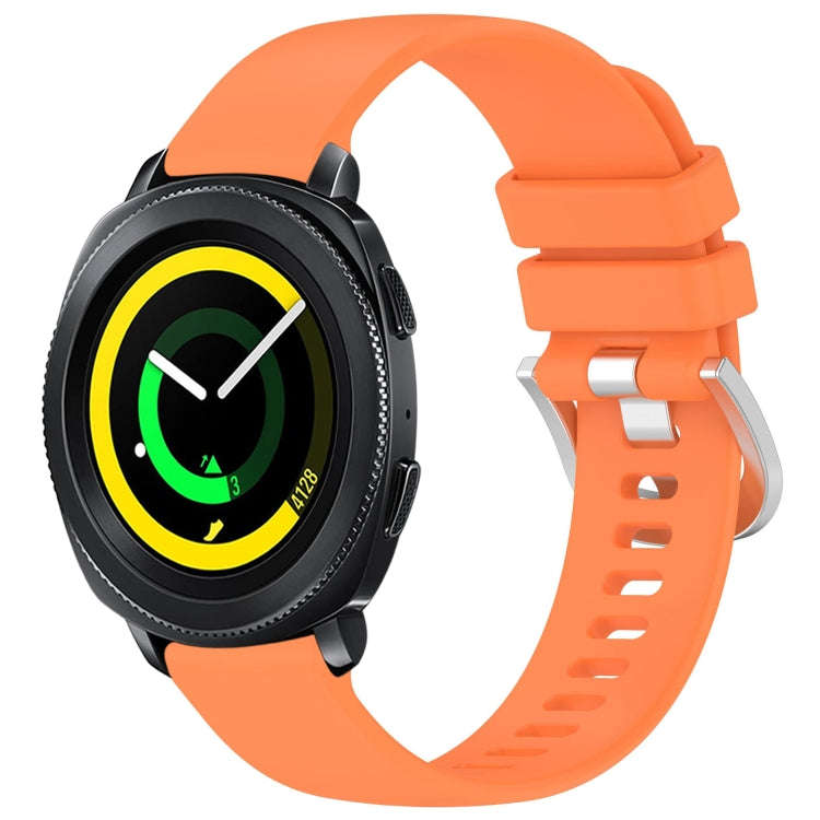For Samsung Gear Sport Liquid Glossy Silver Buckle Silicone Watch Band(Orange)
