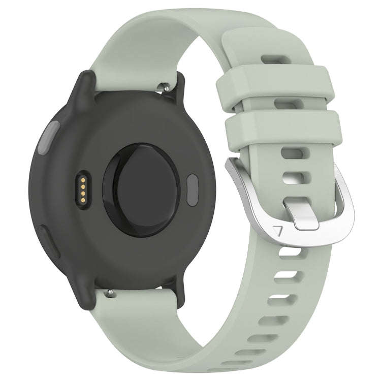 For Amazfit GTS 2e / GTS 2 Mini / GTS 2 20mm Liquid Glossy Silver Buckle Silicone Watch Band(Green)