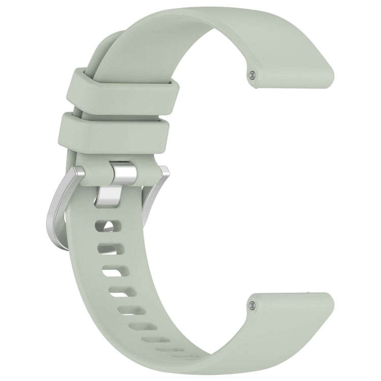 For Amazfit GTS 2e / GTS 2 Mini / GTS 2 20mm Liquid Glossy Silver Buckle Silicone Watch Band(Green)