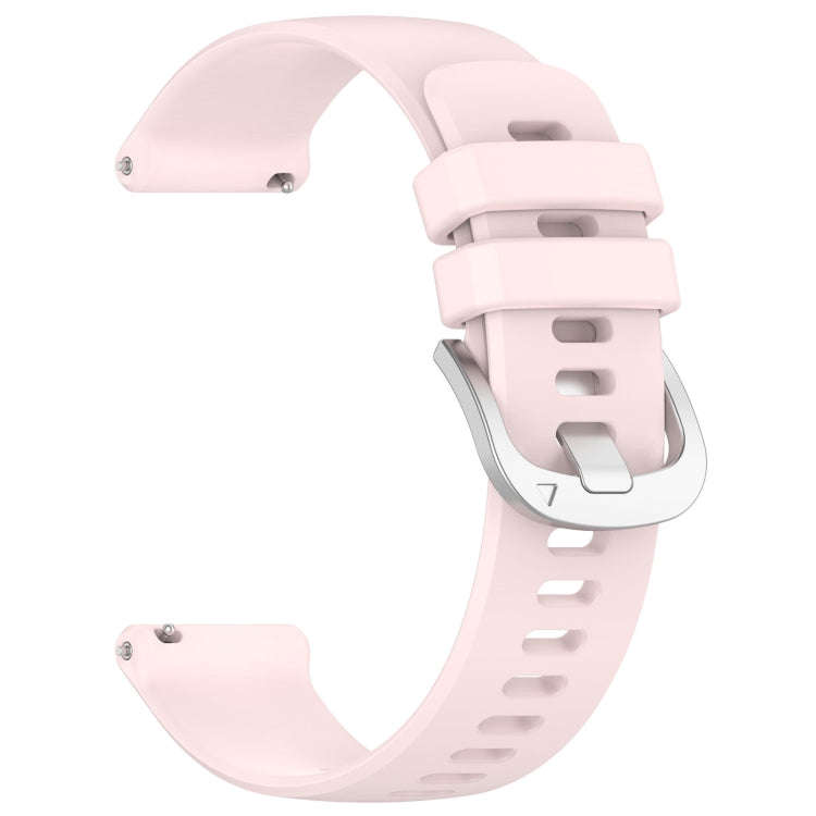 For Amazfit GTS 2e / GTS 2 Mini / GTS 2 20mm Liquid Glossy Silver Buckle Silicone Watch Band(Pink)