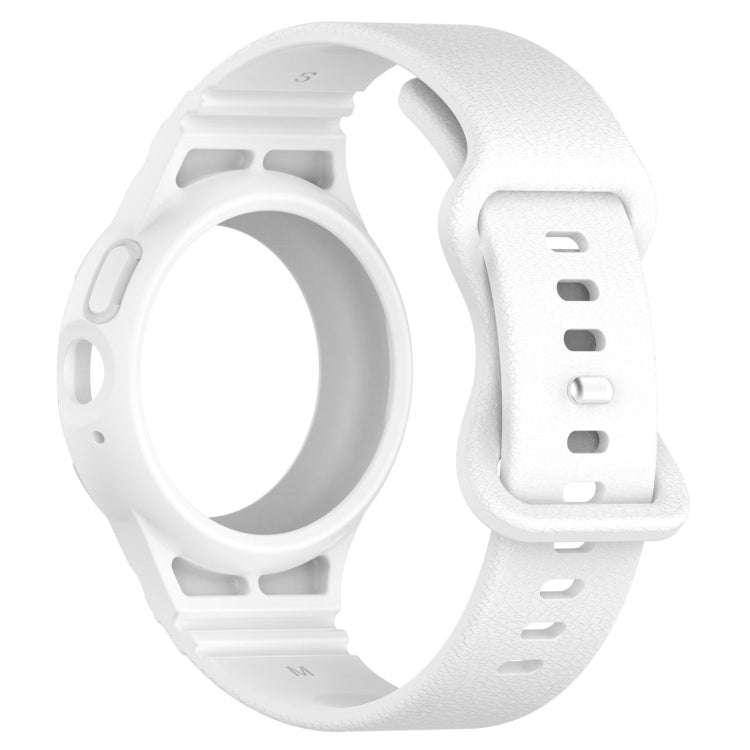 For Goolge  Pixel Watch 2 Leather Texture Silicone Integrated Watch Band(White)