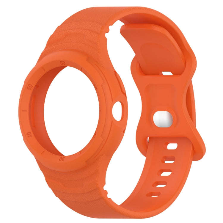 For Goolge  Pixel Watch 2 Leather Texture Silicone Integrated Watch Band(Orange)
