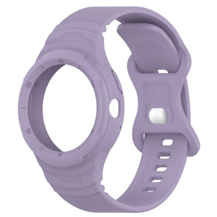 For Goolge  Pixel Watch 2 Leather Texture Silicone Integrated Watch Band(Purple)