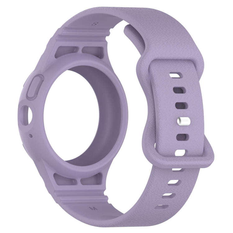 For Goolge  Pixel Watch 2 Leather Texture Silicone Integrated Watch Band(Purple)