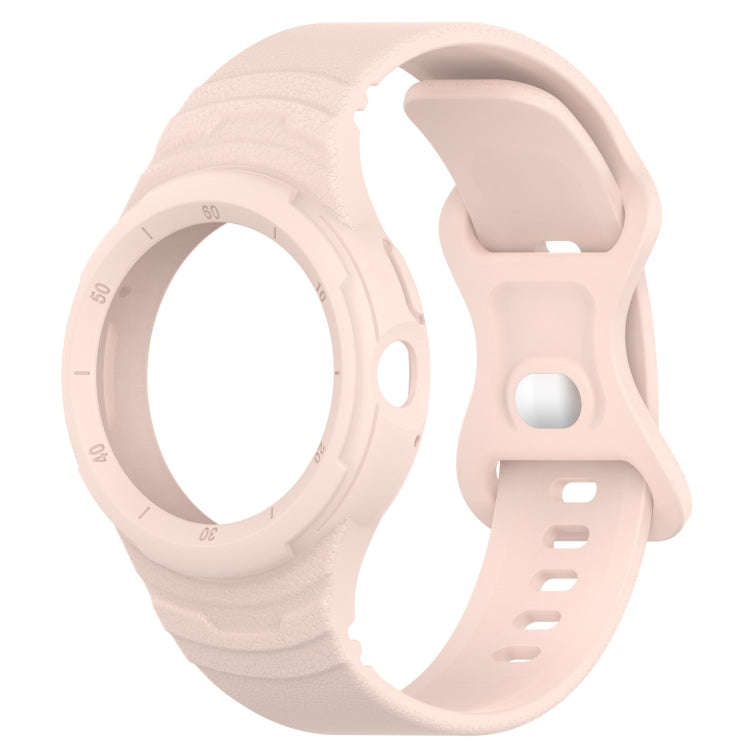 For Goolge  Pixel Watch 2 Leather Texture Silicone Integrated Watch Band(Pink)