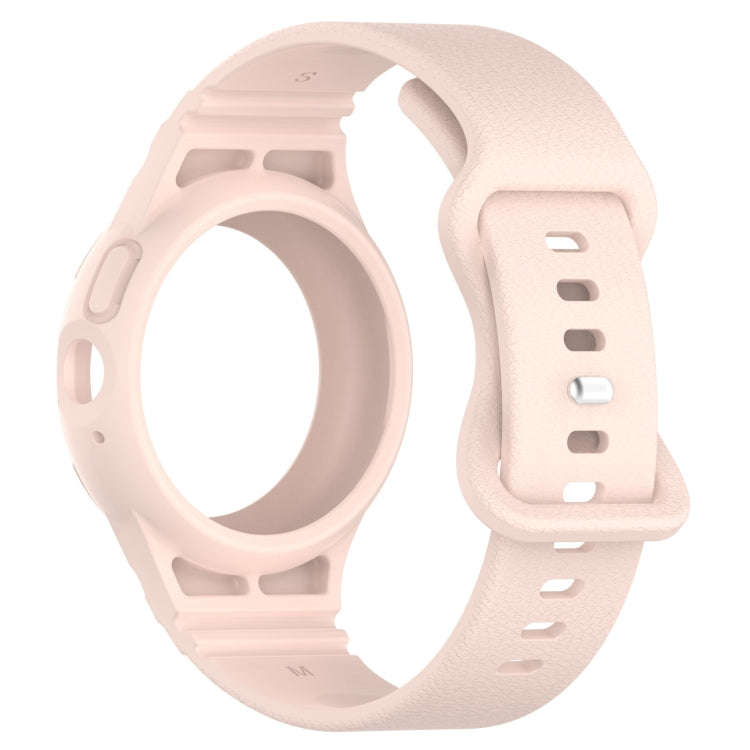 For Goolge  Pixel Watch 2 Leather Texture Silicone Integrated Watch Band(Pink)