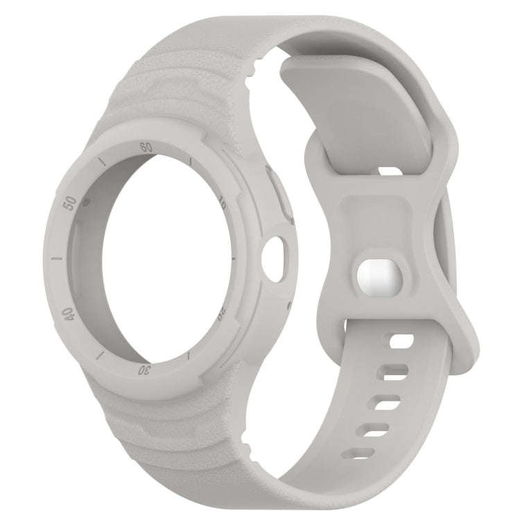 For Goolge  Pixel Watch 2 Leather Texture Silicone Integrated Watch Band(Gray)